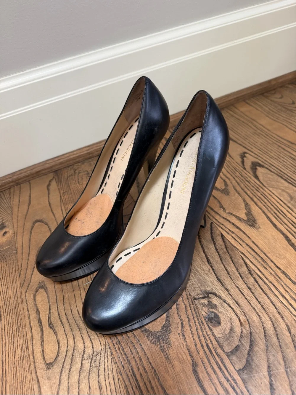 Vintage Enzo Angiolini Black Patent Platform Stiletto Heels Size 10
